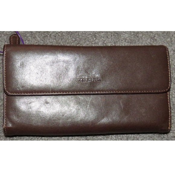 Vintage Gino Velentini Vera Pelle Brown Leather Tri Fold Wallet - Picture 9 of 12